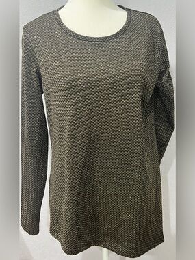 Calvin Klein black & gold metallic w/ symmetrical hemline Size M